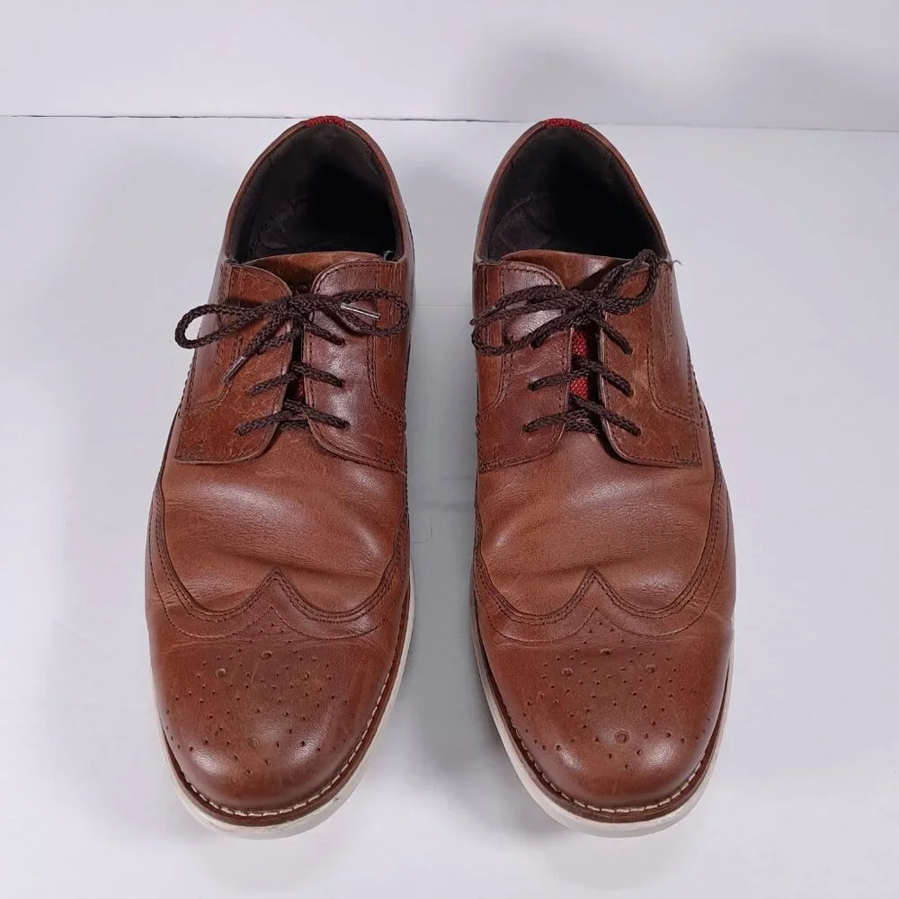 Rockport Total Motion Sport Wingtip Shoes Men 10.5 Brown Leather Oxford CH2508
